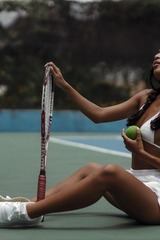 Teen Tennis Player Erza Strips Naked On The Court