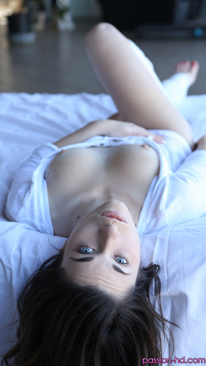 Raven Haired Model In White Lacey Channing Loves